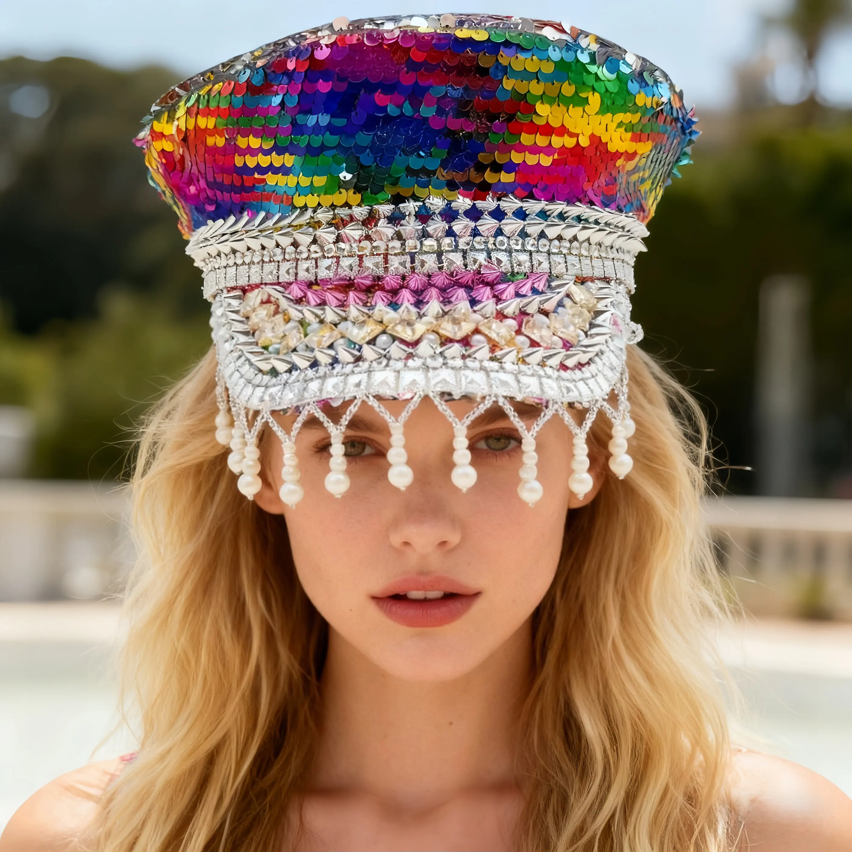 Carnival Costume Hat Adult, Captain Hats Rhinestone for Burning Man Festival Woman, Cosplay Female Accessories
Carnival Costume Hat Adult, Captain Hats Rhinestone for Burning Man Festival Woman, Cosplay Female Accessories