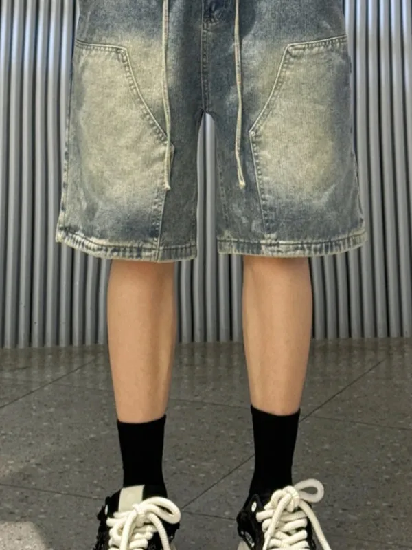 American Retro Loose Drawstring Denim Shorts Men's Trendy Straight Leg Five-Quarter Pants Casual Cotton Youth Summer Shorts
American Retro Loose Drawstring Denim Shorts Men's Trendy Straight Leg Five-Quarter Pants Casual Cotton Youth Summer Shorts