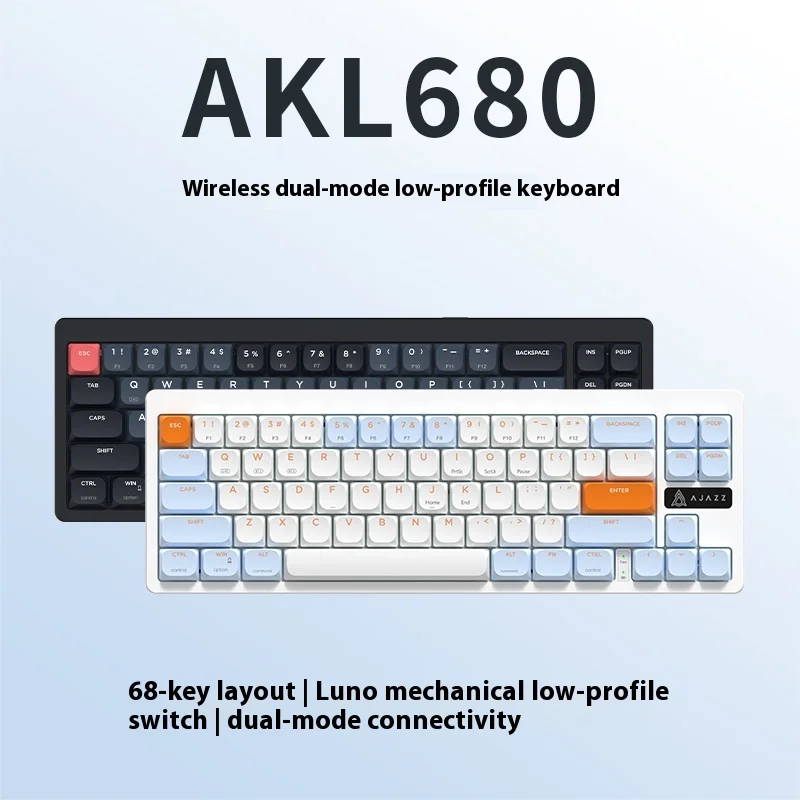 New Ajazz Akl680 Mechanical Keyboard Ultra-Thin Low Profile Silent Mode Dual-Mode Wireless Bluetooth For Office And Gaming Gift
New Ajazz Akl680 Mechanical Keyboard Ultra-Thin Low Profile Silent Mode Dual-Mode Wireless Bluetooth For Office And Gaming Gift