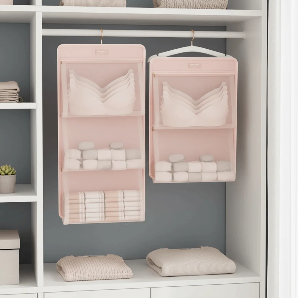 Foldable Underwear Storage Bag Breathable with Zipper Multi-layer Socks Hanging Bag Large Capacity Space Saving Closet Organizer
Foldable Underwear Storage Bag Breathable with Zipper Multi-layer Socks Hanging Bag Large Capacity Space Saving Closet Organizer