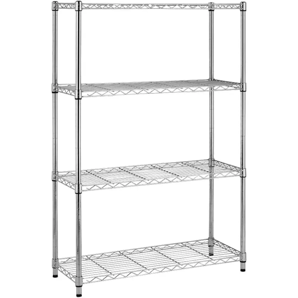 Heavy-Duty 4-Tier Steel Wire Shelving, 36W x 14D x 54H, Adjustable Height, 1000 lbs Capacity, Ideal for Kitchen, Pantry, Laundry
Heavy-Duty 4-Tier Steel Wire Shelving, 36W x 14D x 54H, Adjustable Height, 1000 lbs Capacity, Ideal for Kitchen, Pantry, Laundry