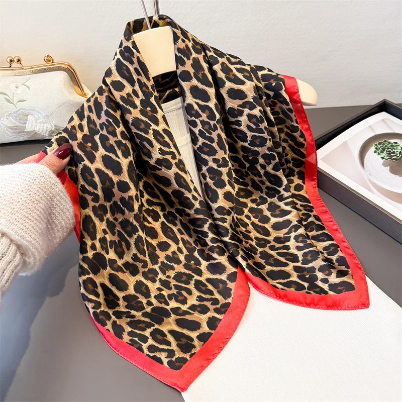 Summer Beach Square Silk Scarf Sexy Leopard Print Bandana Soft Satin Shawl Boho Vacation Head Scarf for Women Hairband Hijab
Summer Beach Square Silk Scarf Sexy Leopard Print Bandana Soft Satin Shawl Boho Vacation Head Scarf for Women Hairband Hijab