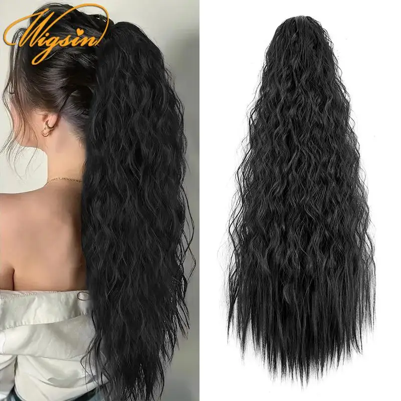 22-дюймовый синтетический длинный курчавый вьющийся хвостик для наращивания волос на шнурке, черный шиньон для женщин
22-дюймовый синтетический длинный курчавый вьющийся хвостик для наращивания волос на шнурке, черный шиньон для женщин