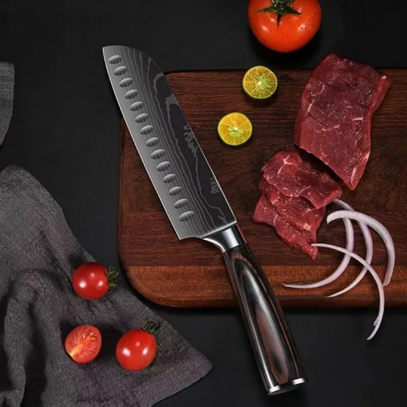 Кухонный нож Santoku из углеродистой стали для домашнего ресторана, бритва, острая японская эргономичная ручка шеф-повара
Кухонный нож Santoku из углеродистой стали для домашнего ресторана, бритва, острая японская эргономичная ручка шеф-повара