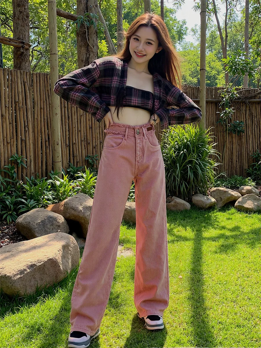 Широкие джинсы с высокой талией для девочек, джинсовые брюки, женская одежда, весенняя мягкая прямая рабочая одежда в американском стиле, офисная простая одежда
Широкие джинсы с высокой талией для девочек, джинсовые брюки, женская одежда, весенняя мягкая прямая рабочая одежда в американском стиле, офисная простая одежда