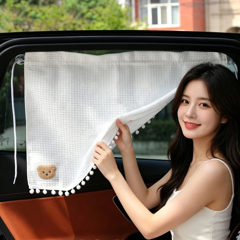 Polyester Car Side Window Cover Suction Cup Sun Shade Curtain with Bear Accent Bottom Trim and 64x46cm/25.2x18.11in Panel X37F
Polyester Car Side Window Cover Suction Cup Sun Shade Curtain with Bear Accent Bottom Trim and 64x46cm/25.2x18.11in Panel X37F