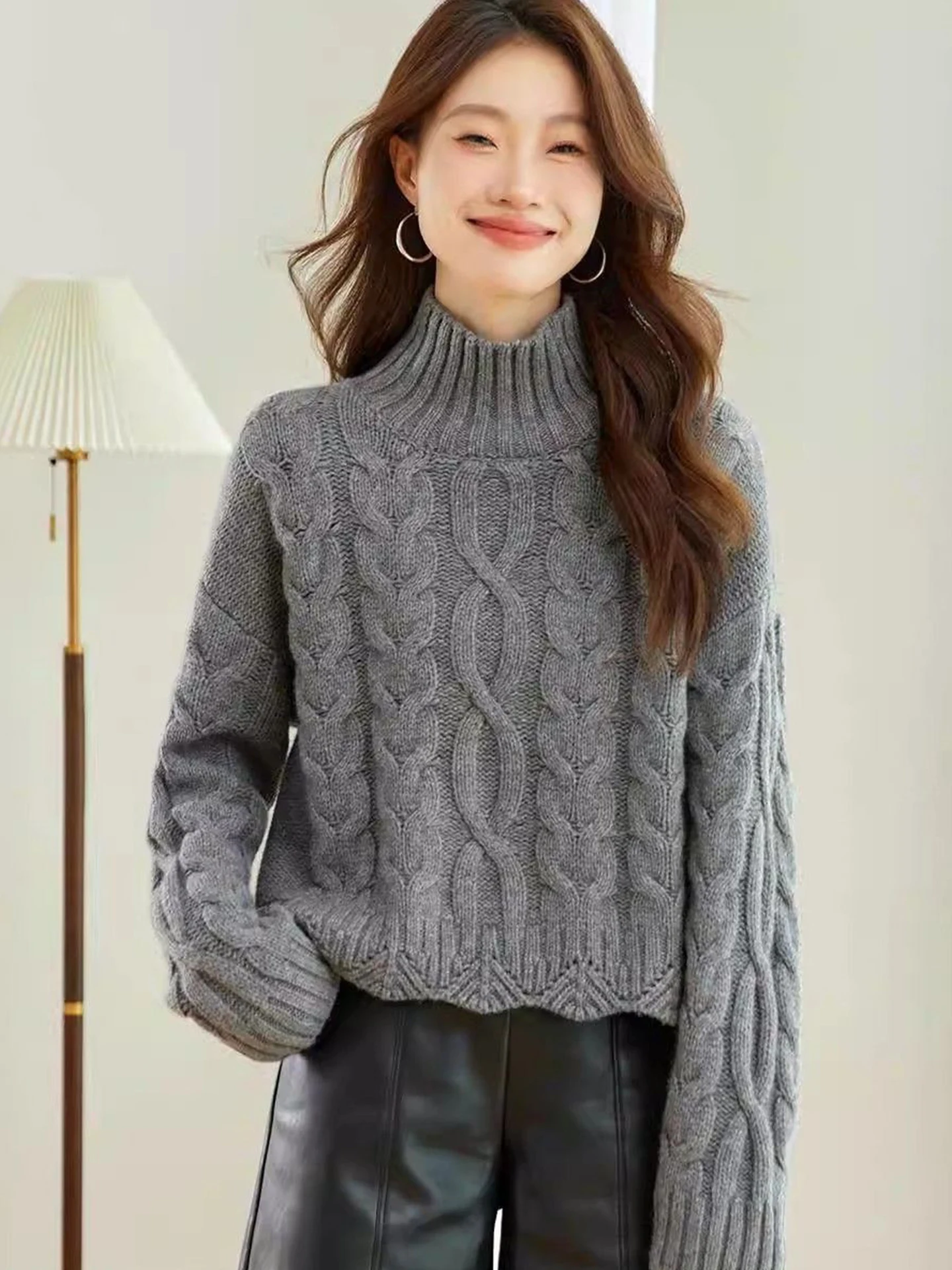 Winter Pure Color Loose Long Sve Knitted Sweater High Ne Lazy Sle European New Arrival Soft Commute Korean Loose Fit
Winter Pure Color Loose Long Sve Knitted Sweater High Ne Lazy Sle European New Arrival Soft Commute Korean Loose Fit