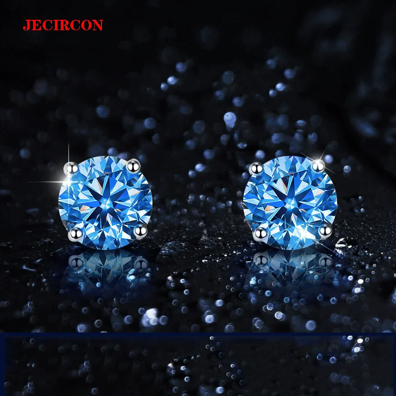 JECIRCON S925 Sterling Silver Round Four-Prong Moissanite Stud Earrings 0.5/1CT Multi-Color Unisex Daily Versatile Fine Jewelry
JECIRCON S925 Sterling Silver Round Four-Prong Moissanite Stud Earrings 0.5/1CT Multi-Color Unisex Daily Versatile Fine Jewelry