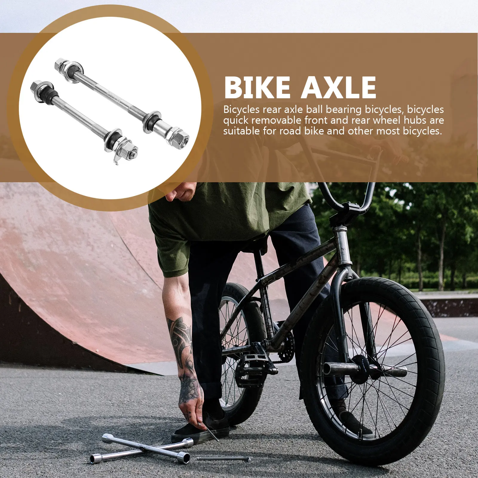 2Pcs Bike Axle Set Heavy Duty Iron Axles for Bicycle Front Rear Wheel Stability Quick Removal Compatible with Most Mountain Road
2Pcs Bike Axle Set Heavy Duty Iron Axles for Bicycle Front Rear Wheel Stability Quick Removal Compatible with Most Mountain Road