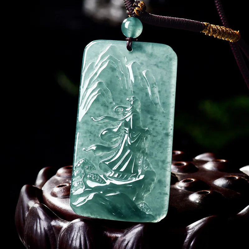 Natural Myanmar Jadeite Pendant Necklace Gemstone Talismans Carved Amulet Real Jade Luxury Designer Charm Gifts for Women
Natural Myanmar Jadeite Pendant Necklace Gemstone Talismans Carved Amulet Real Jade Luxury Designer Charm Gifts for Women
