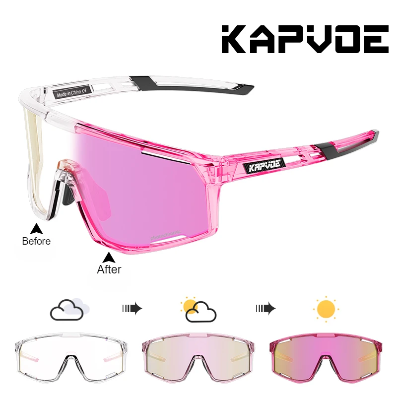 Фотохромные солнцезащитные очки Kapvoe с оправой и линзами, фотохромные велосипедные очки UV400, спортивные очки для бега, вождения, уличные очки
Фотохромные солнцезащитные очки Kapvoe с оправой и линзами, фотохромные велосипедные очки UV400, спортивные очки для бега, вождения, уличные очки