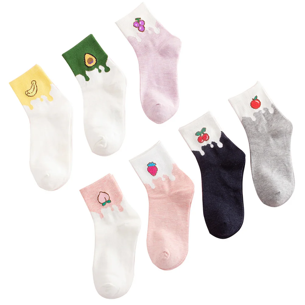 7 Pairs Mid-tube Cotton Socks Women Girls Peach Printing Soft Breathable Elastic Daily Wear Long Socks Autumn Winter
7 Pairs Mid-tube Cotton Socks Women Girls Peach Printing Soft Breathable Elastic Daily Wear Long Socks Autumn Winter