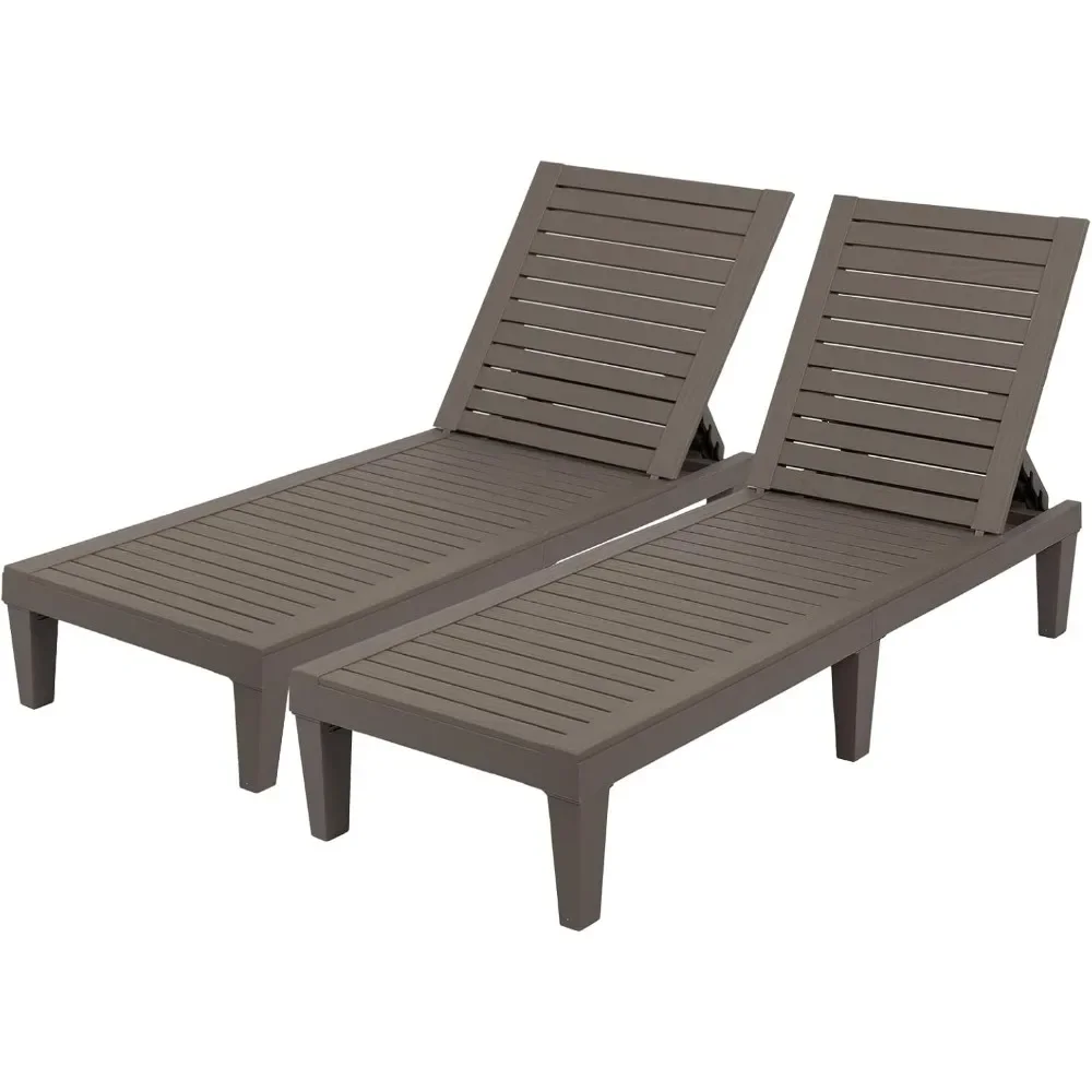 Outdoor Chaise Lounge Chair Set of 2, Waterproof Outdoor Lounge Chair with 5-Level Adjustable Backrest, Patio Chaise Lounges
Outdoor Chaise Lounge Chair Set of 2, Waterproof Outdoor Lounge Chair with 5-Level Adjustable Backrest, Patio Chaise Lounges