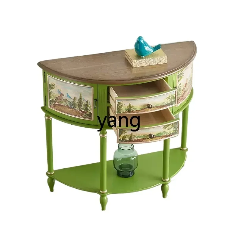 xyy semicircular entrance table entrance cabinet painted household solid wood retro partition cabinet
xyy semicircular entrance table entrance cabinet painted household solid wood retro partition cabinet