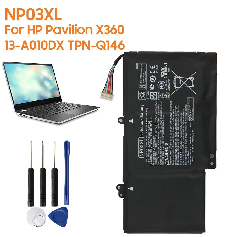 New Replacement Battery NP03XL For HP Pavilion X360 13-A010DX HSTNN-LB6L TPN-Q146 15-U493CL 760944-541 Rechargeable Batteries
New Replacement Battery NP03XL For HP Pavilion X360 13-A010DX HSTNN-LB6L TPN-Q146 15-U493CL 760944-541 Rechargeable Batteries