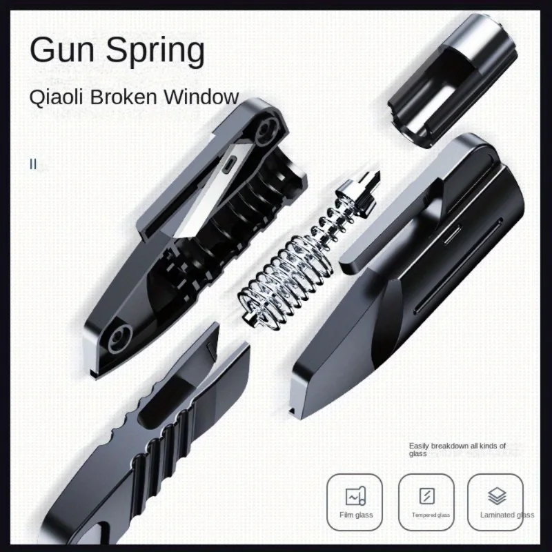 Мини-автомобильный безопасный молоток — металлический оконный выключатель, спасательный молоток и аварийный самоспасательный инструмент 
Мини-автомобильный безопасный молоток — металлический оконный выключатель, спасательный молоток и аварийный самоспасательный инструмент