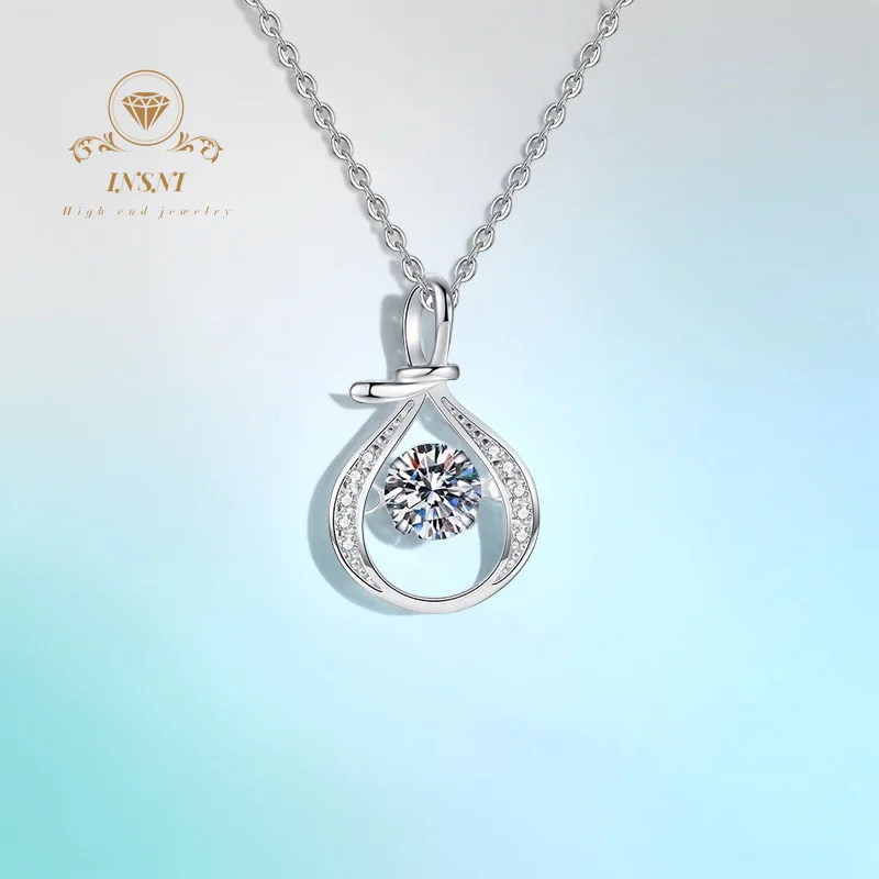 Chinese Style S925 Silver Moissanite Necklace Fortune Bag Lucky Symbol Dynamic Pendant Collar Chain Women's GBA Certified
Chinese Style S925 Silver Moissanite Necklace Fortune Bag Lucky Symbol Dynamic Pendant Collar Chain Women's GBA Certified