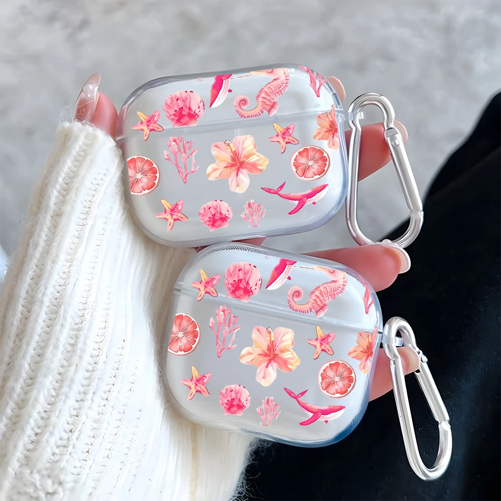 Pink Ocean Floral Pattern Clear Earphone Case for AirPods 4/3/2/1 Earbuds Case For AirPods Pro 2/Pro 3/Pro TPU Protective Cover
Pink Ocean Floral Pattern Clear Earphone Case for AirPods 4/3/2/1 Earbuds Case For AirPods Pro 2/Pro 3/Pro TPU Protective Cover