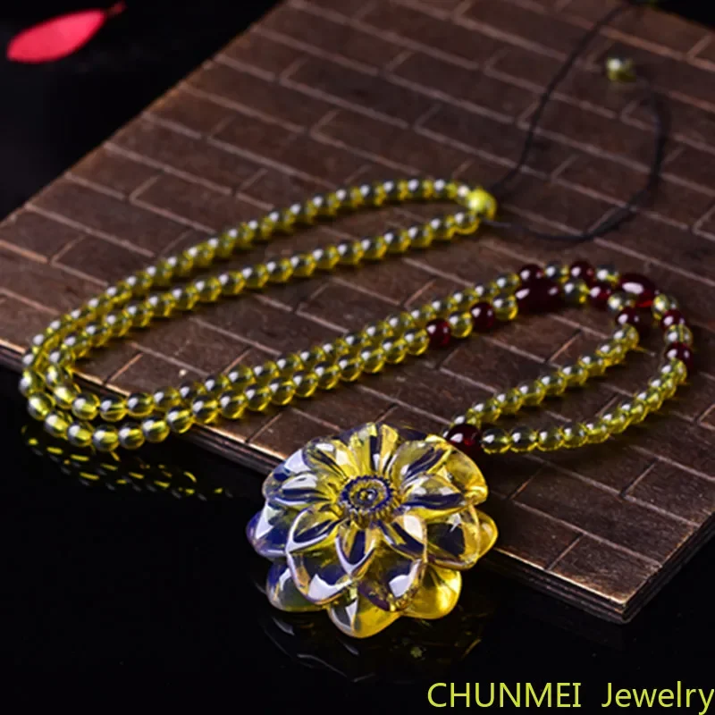 Natural Dominican Blue Amber Honey Wax Necklace Flower Sweater Chain Pendant Simple Men's and Women's Pendant Charms
Natural Dominican Blue Amber Honey Wax Necklace Flower Sweater Chain Pendant Simple Men's and Women's Pendant Charms