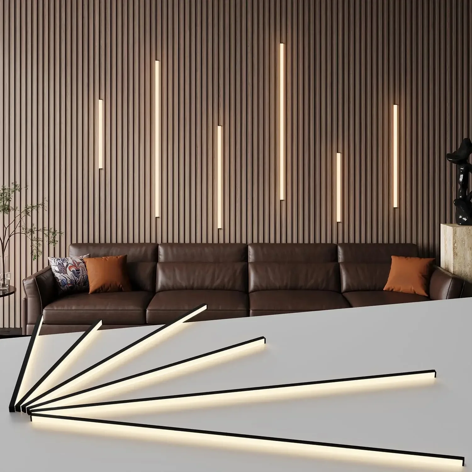 Slat Wall Lights - 6pcs Black Adhesive Wall Panel Lights for Interior Wall Decor, Warm White 3000K Touchable Switch LED Lamp for
Slat Wall Lights - 6pcs Black Adhesive Wall Panel Lights for Interior Wall Decor, Warm White 3000K Touchable Switch LED Lamp for