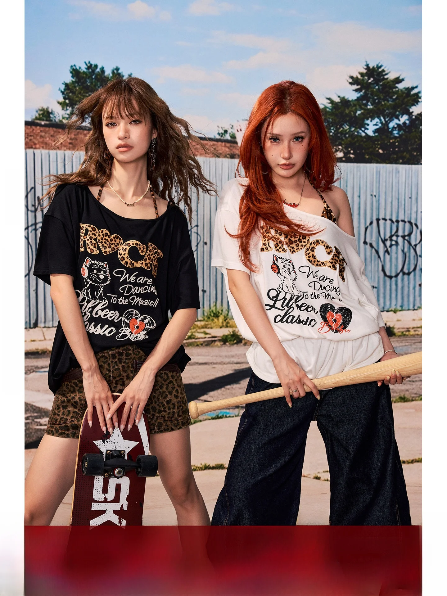 BeerBro Spicy Girl Leopard Print Loose Slimming One-Shoulder Genuine Two-Piece T-Shirt Women's Summer Long Sleeve Casual Top
BeerBro Spicy Girl Leopard Print Loose Slimming One-Shoulder Genuine Two-Piece T-Shirt Women's Summer Long Sleeve Casual Top
