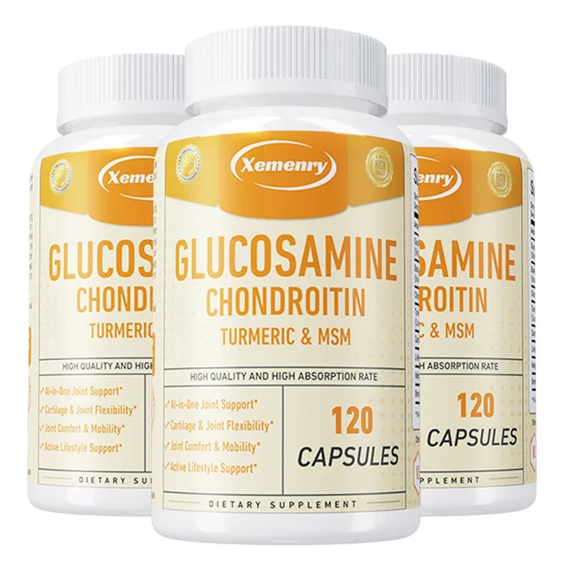 Glucosamine Chondroitin - with MSM & Turmeric - Joint Support, Cartilage Health, Strong Bones
Glucosamine Chondroitin - with MSM & Turmeric - Joint Support, Cartilage Health, Strong Bones