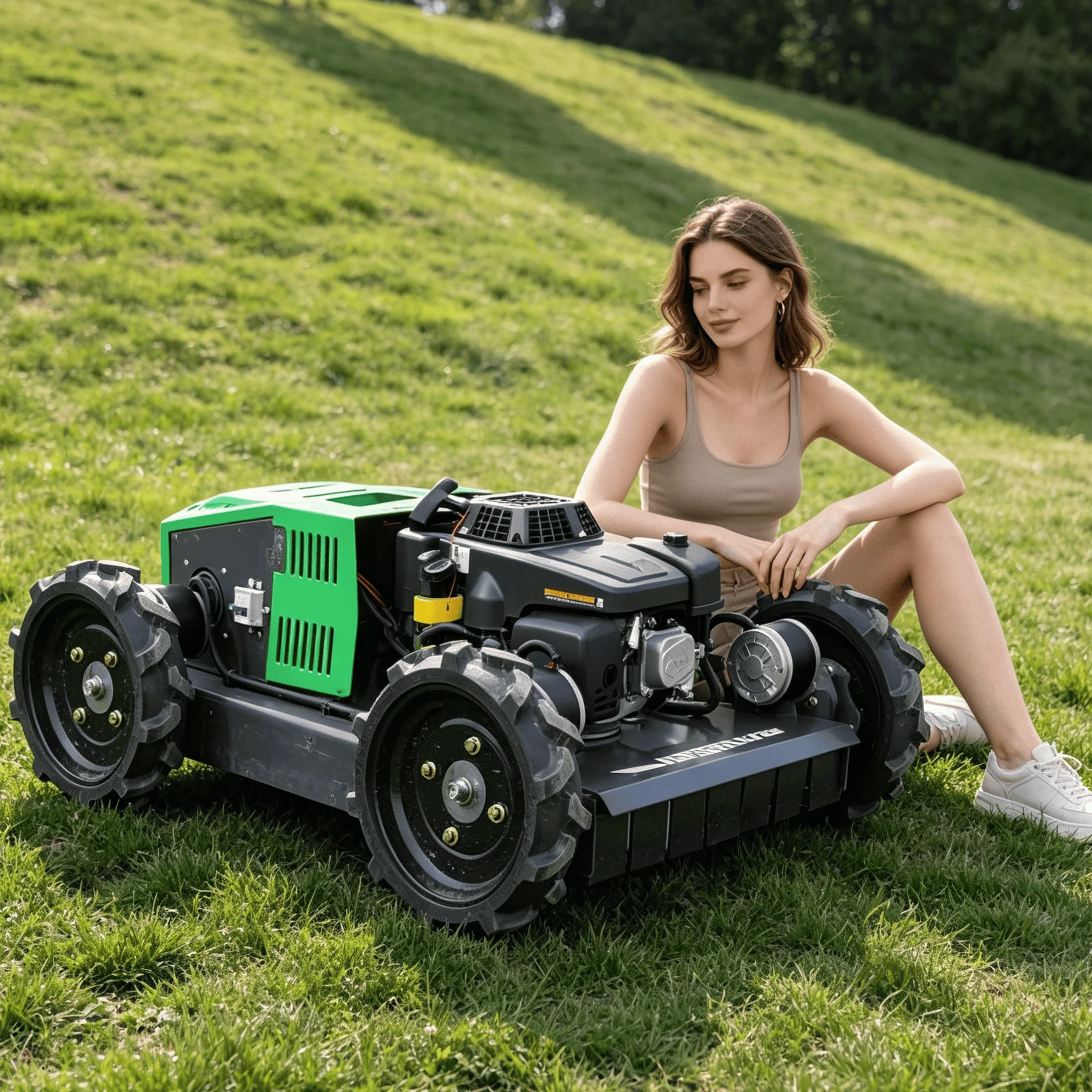 Customized wasteland reform remote control lawn mower robot thick cutter petrol powered for mountain barren bush clearing hillsi
Customized wasteland reform remote control lawn mower robot thick cutter petrol powered for mountain barren bush clearing hillsi