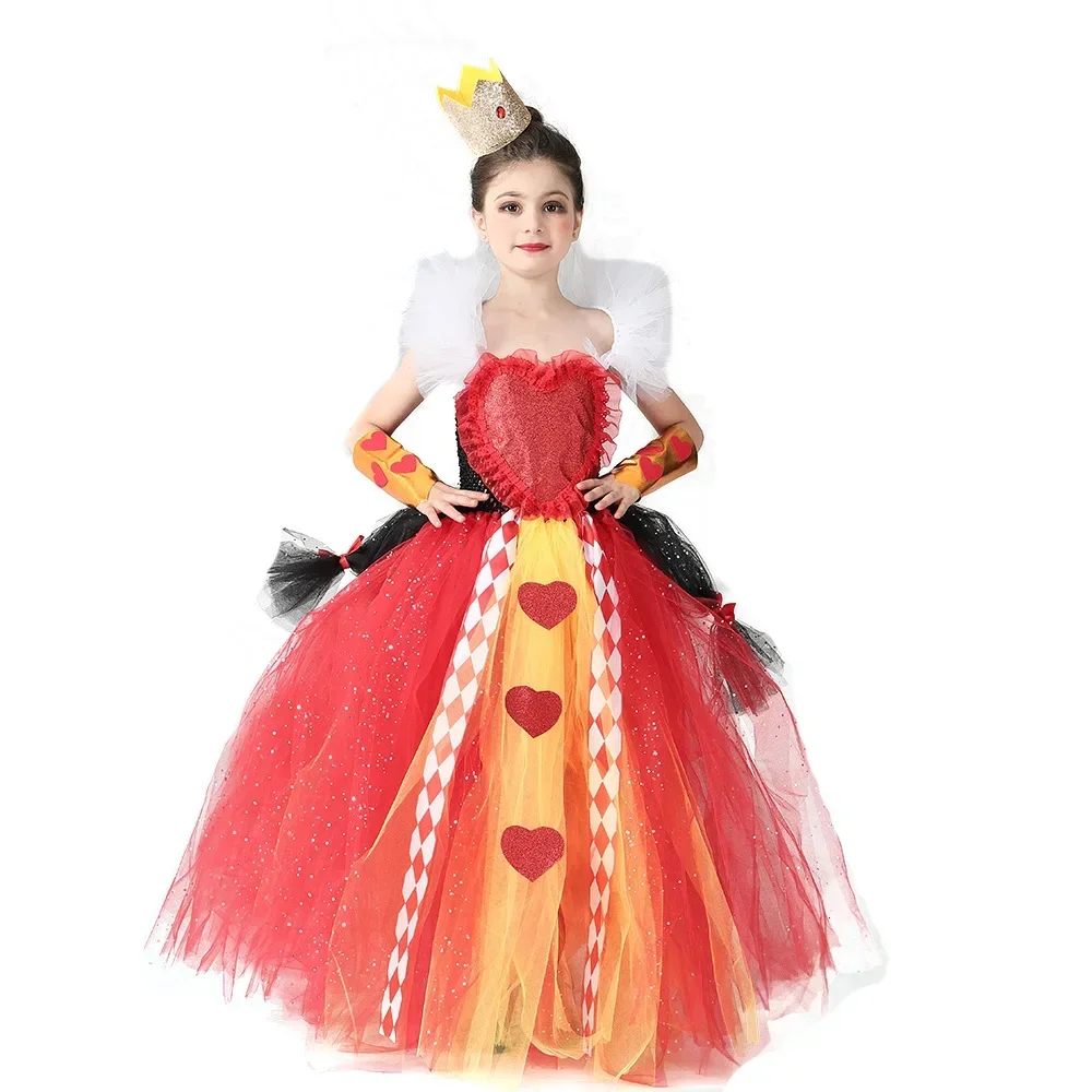 Hearts Queen Dress for Kids Cosplay Halloween Costume Princess Clothing Girls Christmas Holiday Gauze Skirt Suit Crown Headwear
Hearts Queen Dress for Kids Cosplay Halloween Costume Princess Clothing Girls Christmas Holiday Gauze Skirt Suit Crown Headwear