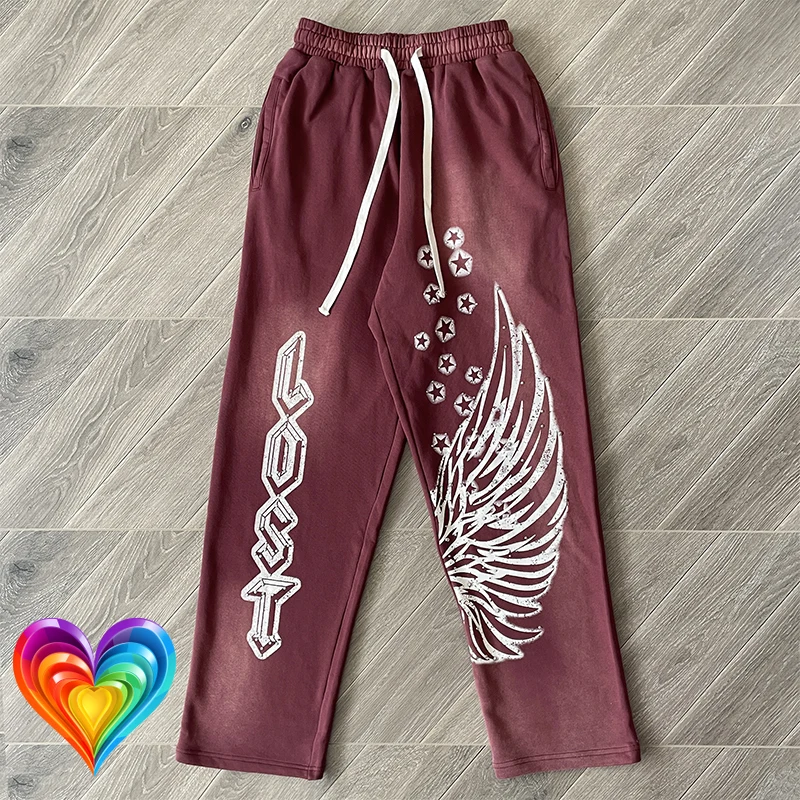 Lost Intricacy Embroidery Rhinestone Wings Print Pants Loose Drawstring Sweatpants Men Women High Quality Trackpants Trousers
Lost Intricacy Embroidery Rhinestone Wings Print Pants Loose Drawstring Sweatpants Men Women High Quality Trackpants Trousers