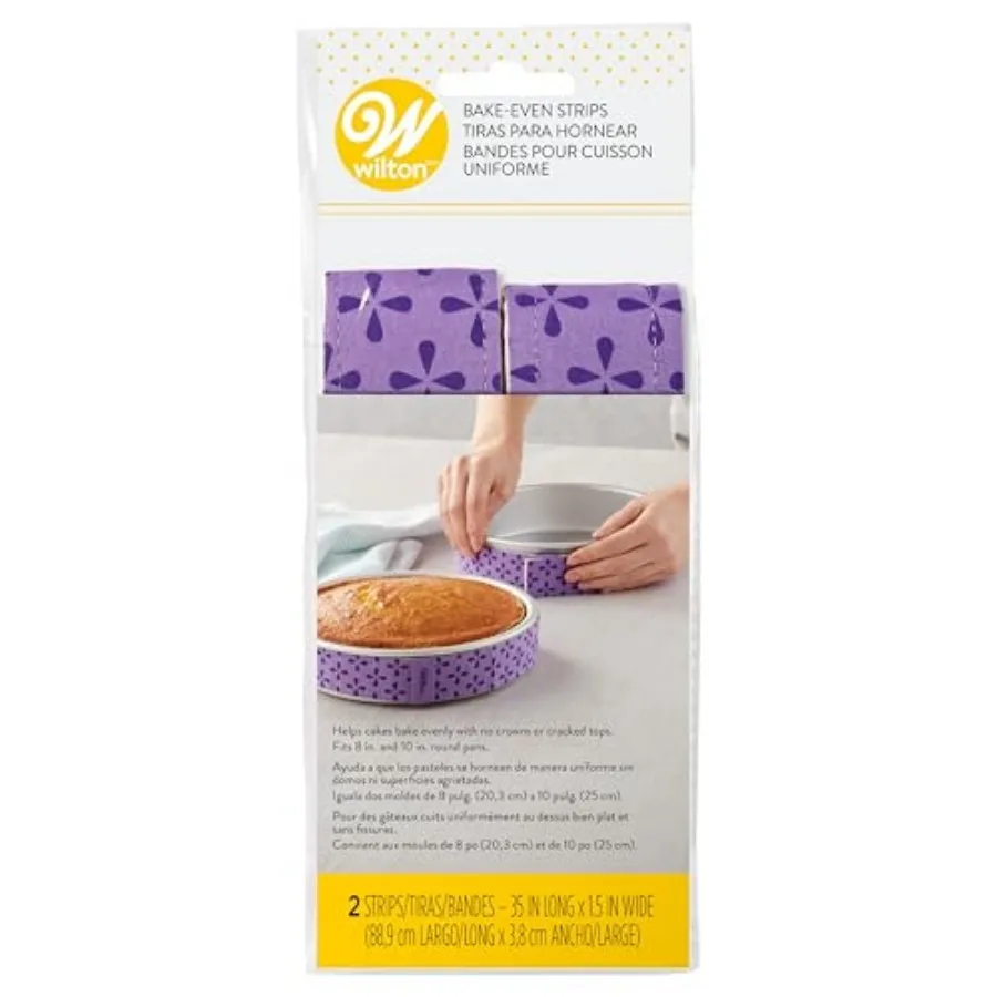 Bake Even Cake Strips, Prevents Domed Tops and Cracked Edges for Moist, Level Cakes, Fits 8-Inch and 10-Inch Round Cake Pans, 2
Bake Even Cake Strips, Prevents Domed Tops and Cracked Edges for Moist, Level Cakes, Fits 8-Inch and 10-Inch Round Cake Pans, 2
