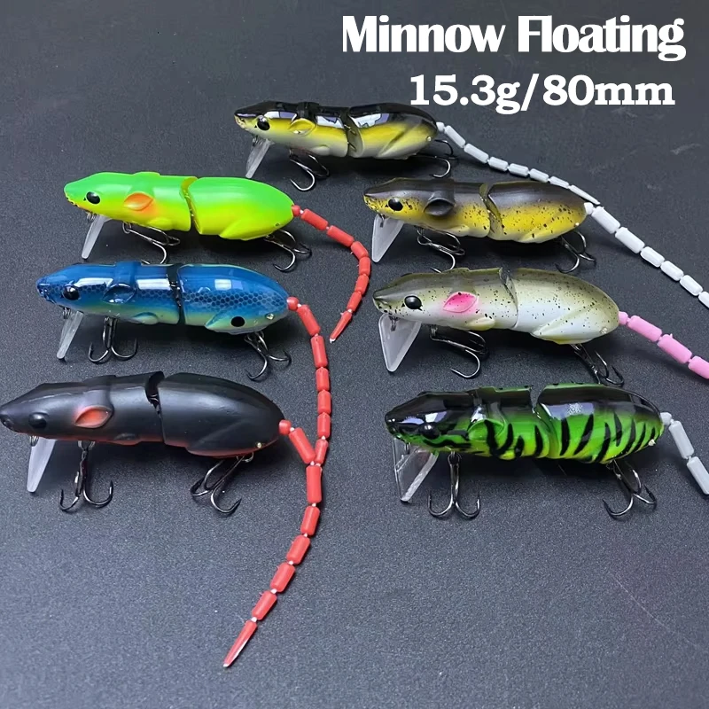 80mm 15g Mouse Minnow Lure Floating Bionic Rat 2 Sections Jointed Jerkbait Wobbler Surface Artificial Hard Bait Pike Bass Tackle
80mm 15g Mouse Minnow Lure Floating Bionic Rat 2 Sections Jointed Jerkbait Wobbler Surface Artificial Hard Bait Pike Bass Tackle