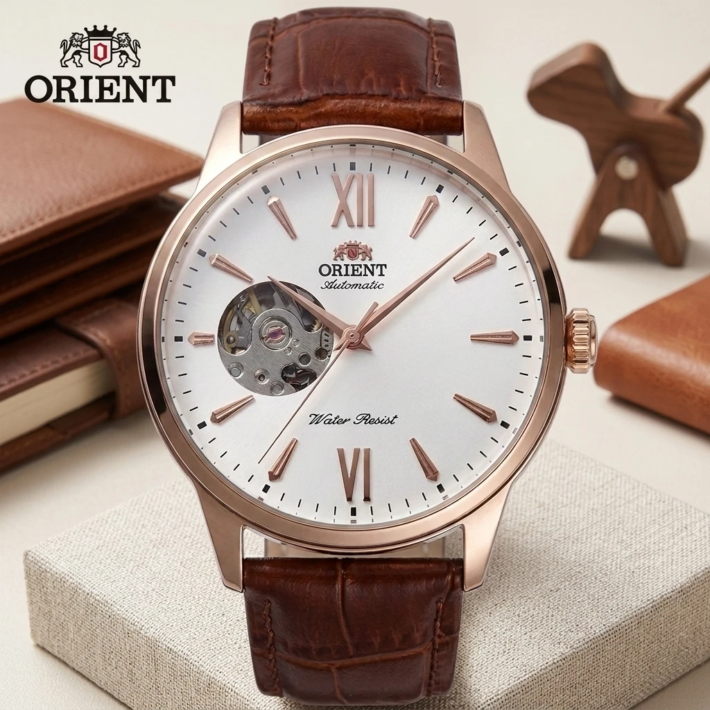 Orient Open Heart Automatic Watch Men Rose Gold Blue Dial Leather Band Waterproof Business Mechanical Wrist Watch
Orient Open Heart Automatic Watch Men Rose Gold Blue Dial Leather Band Waterproof Business Mechanical Wrist Watch