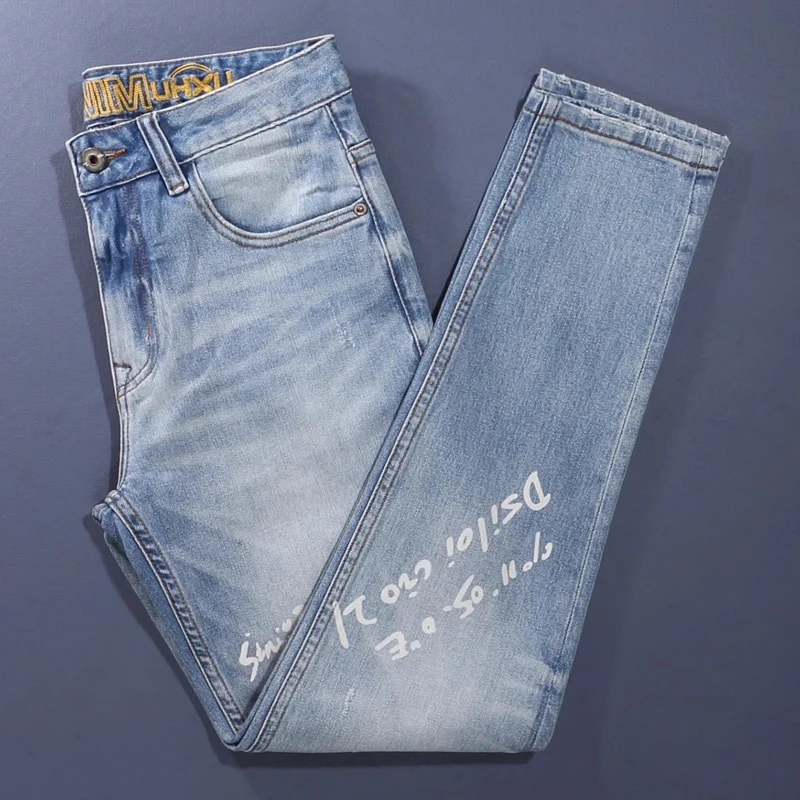 Y2K Designer Fashion New Jeans Embroidered, Washed, Nostalgic, Stretch, Washed, Perforated, Light Blue Jeans, High Street Hip Ho
Y2K Designer Fashion New Jeans Embroidered, Washed, Nostalgic, Stretch, Washed, Perforated, Light Blue Jeans, High Street Hip Ho