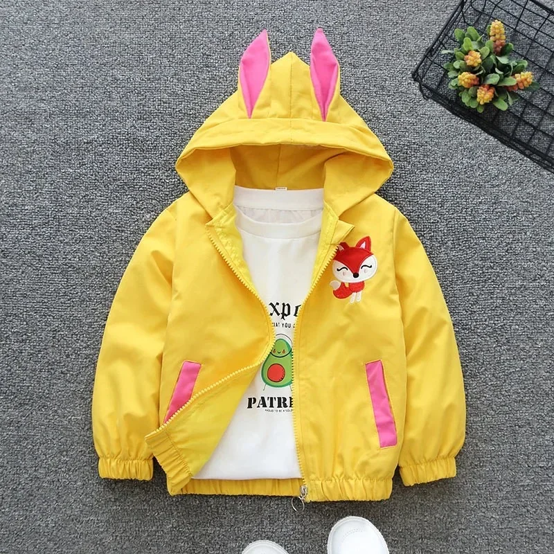 Cartoon Girls Jackets Cute Little Fox Kids Windbreaker Hooded Baby Coat Spring Autumn Children Outwear Toddler Girl Clothes 1-6Y
Cartoon Girls Jackets Cute Little Fox Kids Windbreaker Hooded Baby Coat Spring Autumn Children Outwear Toddler Girl Clothes 1-6Y