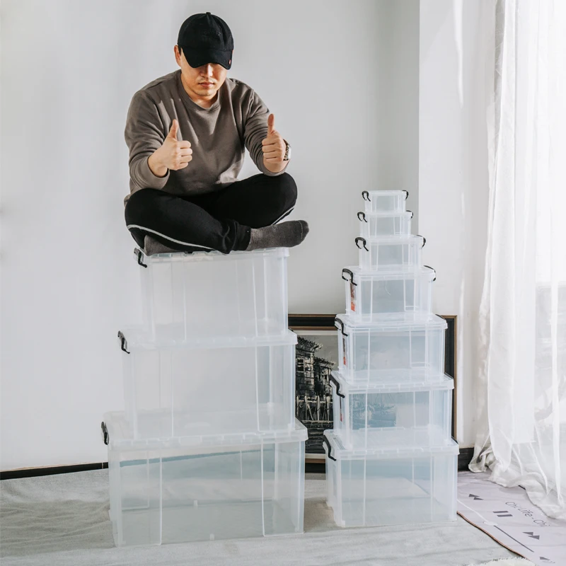 Large 80L Transparent Right Angle Storage Box with Cover Multi-Functional Home Use for Clothes Toys Food Durable Plastic Box
Large 80L Transparent Right Angle Storage Box with Cover Multi-Functional Home Use for Clothes Toys Food Durable Plastic Box