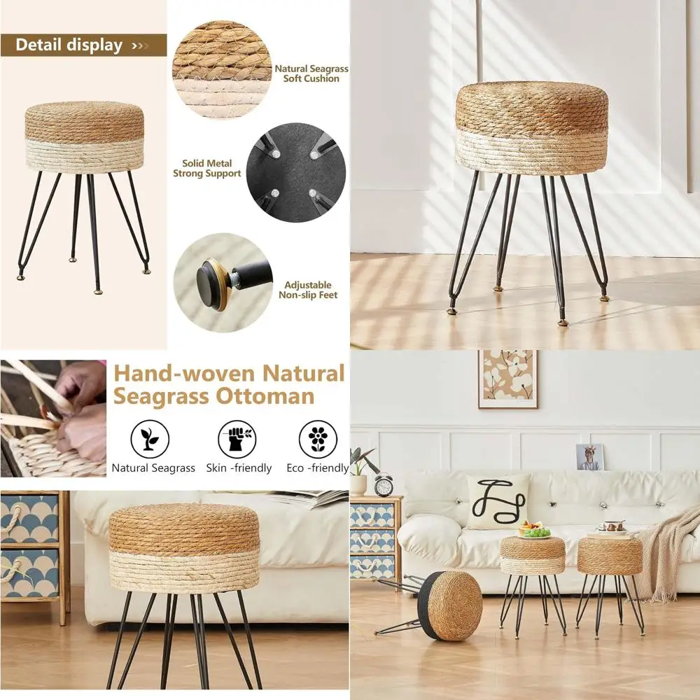 Туалетный столик из натуральной морской травы с металлическими ножками, многофункциональный пуфик для подставки для ног, белый
Туалетный столик из натуральной морской травы с металлическими ножками, многофункциональный пуфик для подставки для ног, белый