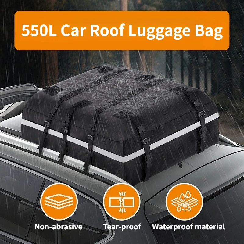 New 550L Large-Capacity Roof Bag, Universal PVC Mesh Fully Waterproof Car Roof Luggage Bag, Heavy Rainproof Roof Cargo Box
New 550L Large-Capacity Roof Bag, Universal PVC Mesh Fully Waterproof Car Roof Luggage Bag, Heavy Rainproof Roof Cargo Box