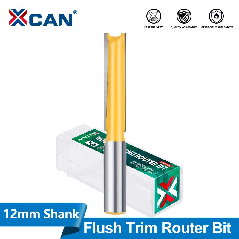 XCAN Flush Trimming Router Bit 12mm Shank with 51mm work Length Straight Milling Cutter Woodworking Milling Tools
XCAN Flush Trimming Router Bit 12mm Shank with 51mm work Length Straight Milling Cutter Woodworking Milling Tools