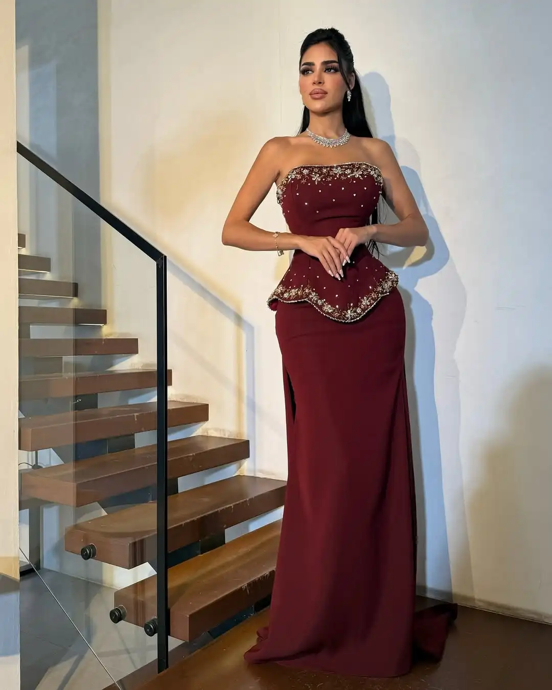 Customized Mermiad Strapless Prom Dresses Sleeveless Formal Occasion Dresses Beadings Temperament Evening Dresses
Customized Mermiad Strapless Prom Dresses Sleeveless Formal Occasion Dresses Beadings Temperament Evening Dresses