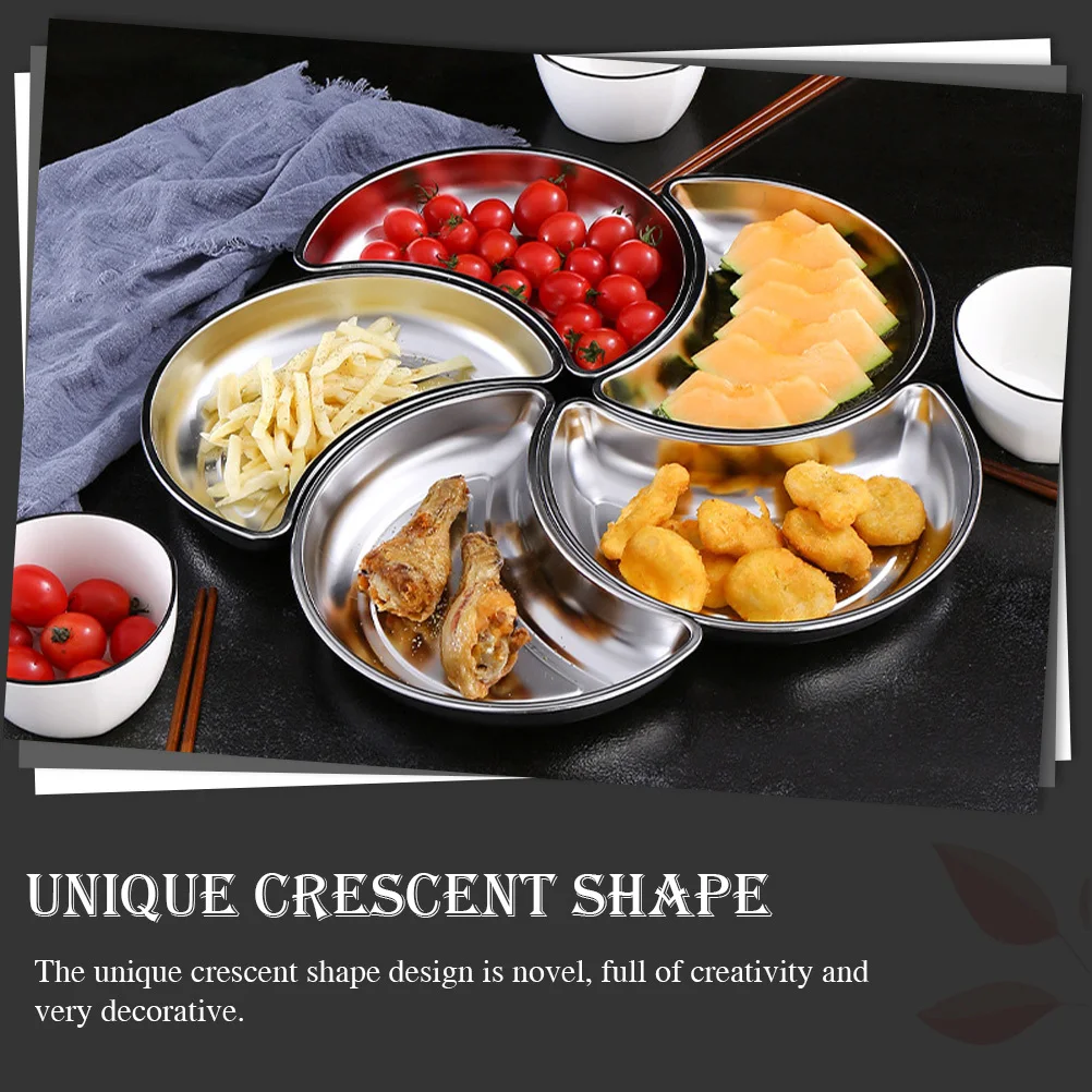1pcs Stainless Steel Moon Shaped Snack Tray Crescent Food Plate For Kitchen Home Serving Storage Dried Fruit Candy Dessert
1pcs Stainless Steel Moon Shaped Snack Tray Crescent Food Plate For Kitchen Home Serving Storage Dried Fruit Candy Dessert