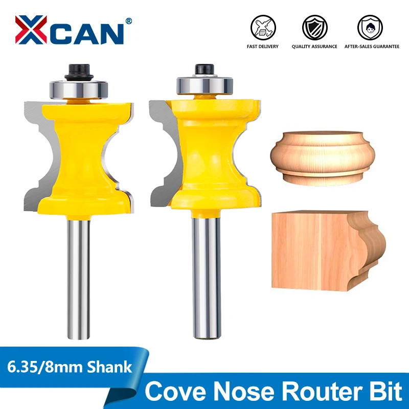 XCAN 1pc Cove Nose Router Bit 1/4inch 8mm Shank Column Router Bit Tenon Cutter Carbide Milling Cutter for Woodworking Tool
XCAN 1pc Cove Nose Router Bit 1/4inch 8mm Shank Column Router Bit Tenon Cutter Carbide Milling Cutter for Woodworking Tool