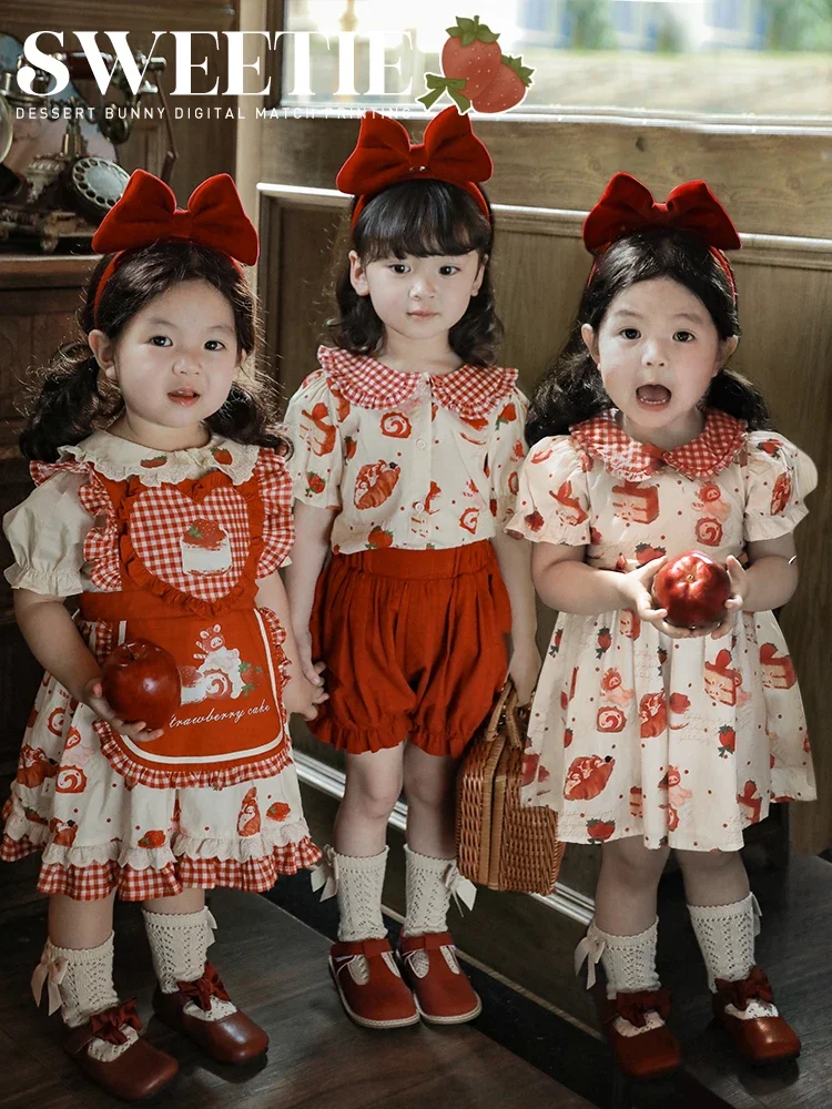 Girls Dress Suit 2023 New Summer Casual Children's Strawberry Rabbit Print Shirt Trend
Girls Dress Suit 2023 New Summer Casual Children's Strawberry Rabbit Print Shirt Trend