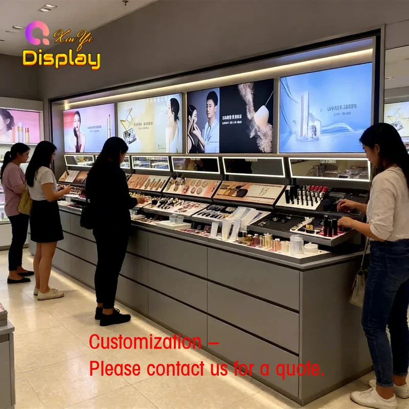 custom.Luxury Tempered Glass Stainless Steel LED Display Cabinet Mirror Back Custom Dimensions Cosmetic Shops
custom.Luxury Tempered Glass Stainless Steel LED Display Cabinet Mirror Back Custom Dimensions Cosmetic Shops