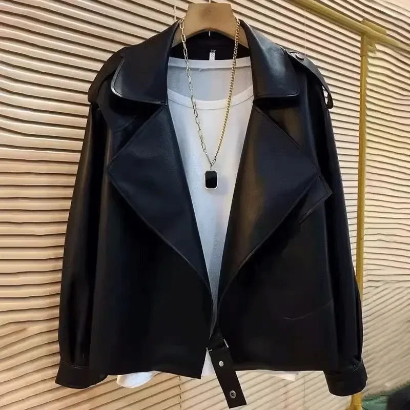 PU Leather Jacket Short-sleeved Women's Faux Leather Jackets Loose Korean Version Casual 2026 New Style Spring-autumn Outerwear
PU Leather Jacket Short-sleeved Women's Faux Leather Jackets Loose Korean Version Casual 2026 New Style Spring-autumn Outerwear