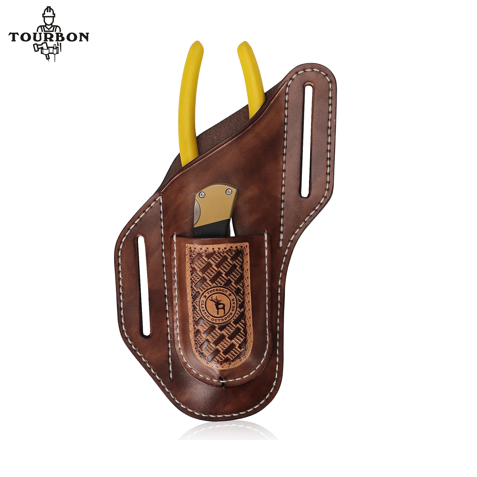 Tourbon 2-in-1 Open Top Holster, Leather Tool Pouch for Folding Knife & Pliers, EDC Carrier (Knives and Tools are not Included)
Tourbon 2-in-1 Open Top Holster, Leather Tool Pouch for Folding Knife & Pliers, EDC Carrier (Knives and Tools are not Included)