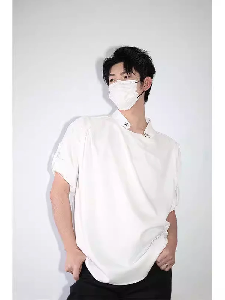 Faionable ort Sve Stand Collar Men's irt Simple Base Layer irt Trendy M Model Clothing Cool Feeling Summer irt
Faionable ort Sve Stand Collar Men's irt Simple Base Layer irt Trendy M Model Clothing Cool Feeling Summer irt