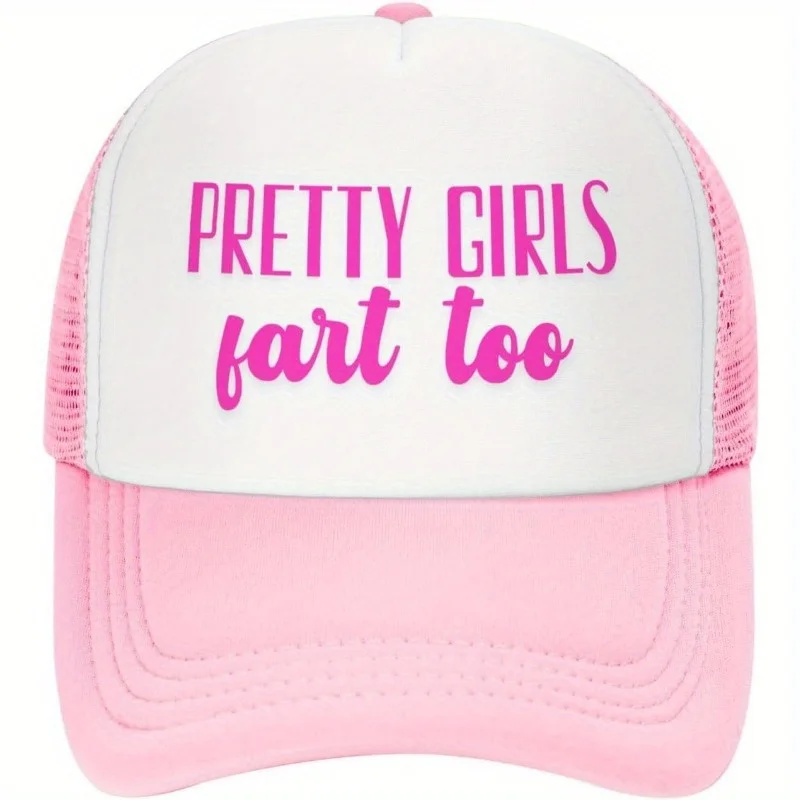 1pc Unisex Trucker Cap, Casual Style Snapback Hat with "Pretty Girls Fart Too" Slogan, Humorous Gag Gift Humorous Gift
1pc Unisex Trucker Cap, Casual Style Snapback Hat with "Pretty Girls Fart Too" Slogan, Humorous Gag Gift Humorous Gift