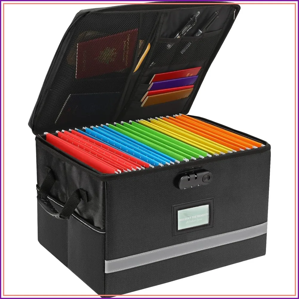 Fireproof File Box with Lock, Important Document Organizer, Portable File Folder with Handle
Fireproof File Box with Lock, Important Document Organizer, Portable File Folder with Handle