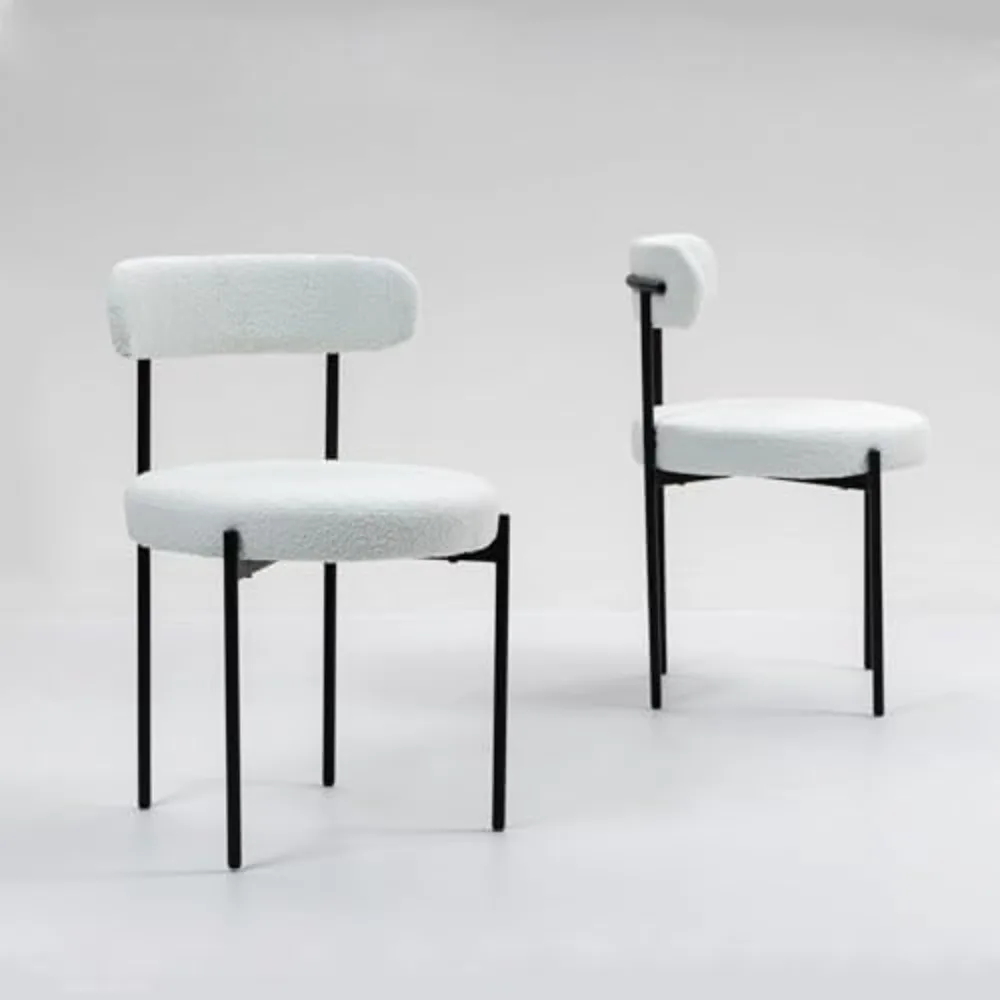 Modern Round Dining Chairs Set of 2 – Upholstered Dining Room Chairs with Sturdy Metal Legs,Easy Assembly & Boucle Fabric
Modern Round Dining Chairs Set of 2 – Upholstered Dining Room Chairs with Sturdy Metal Legs,Easy Assembly & Boucle Fabric