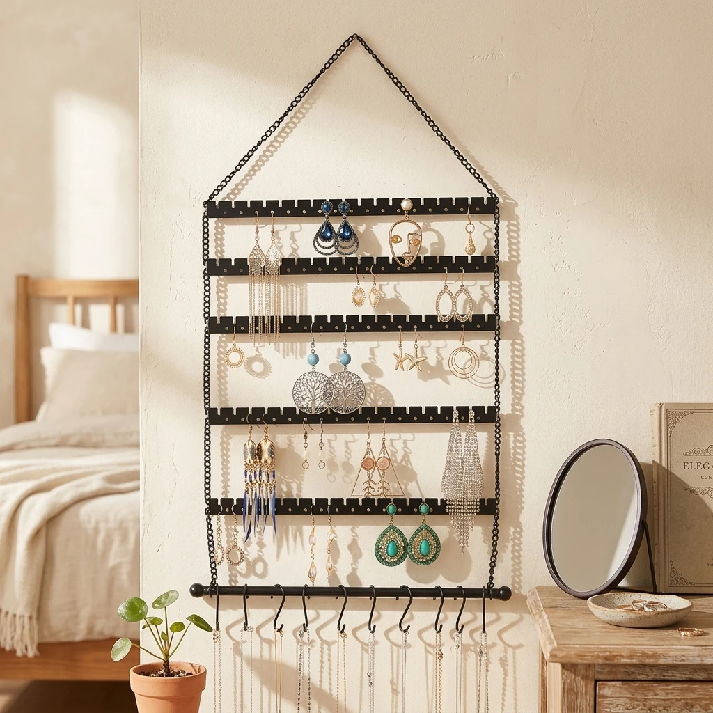 Foldable Chain Style Jewelry Stand Earring Necklace Display Rack Storage Organizer
Foldable Chain Style Jewelry Stand Earring Necklace Display Rack Storage Organizer